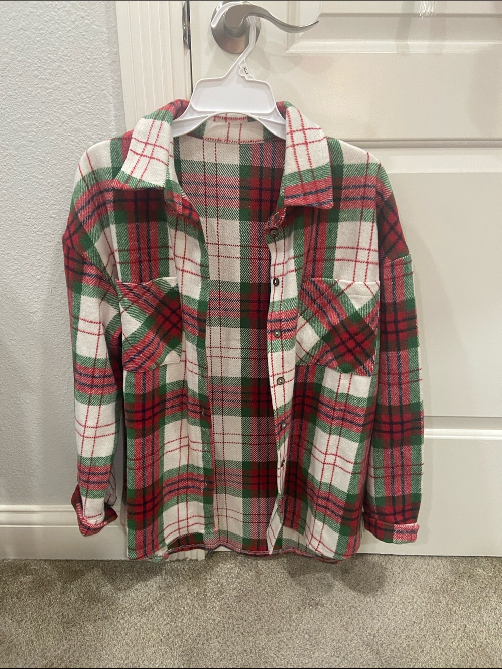 Red and green plaid Shacket